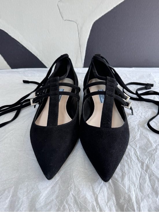 Prada Shoes - Prada | Suede Pointed Toe Lace-Up Flats Size 6 | Mint Condition | EU36 US6